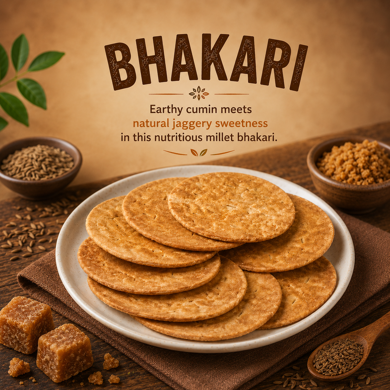 Bhakari – Jaggery (Gud) – milletia
